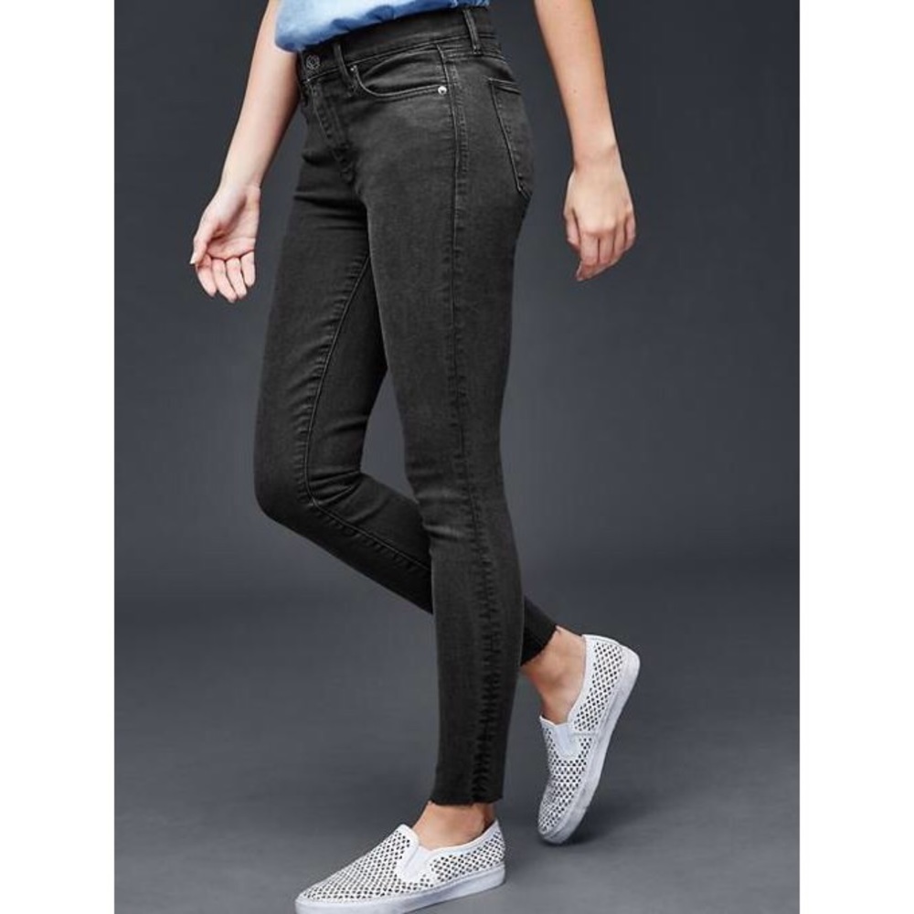 Gap True Skinny Ankle Jeans Faded Black 30 10 R