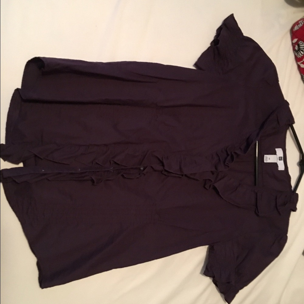 Purple button down shirt