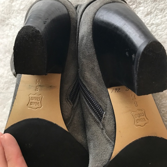 Suede Grey Booties with side flower detail - Picture 5 of 5