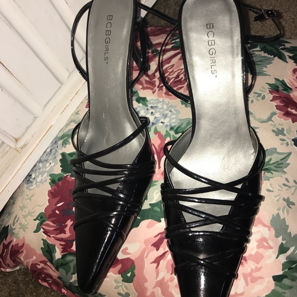 BCBG black cris cross heels