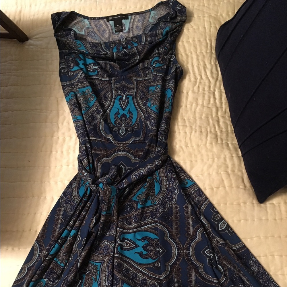 INC Wrap Paisley Green Dress Size M