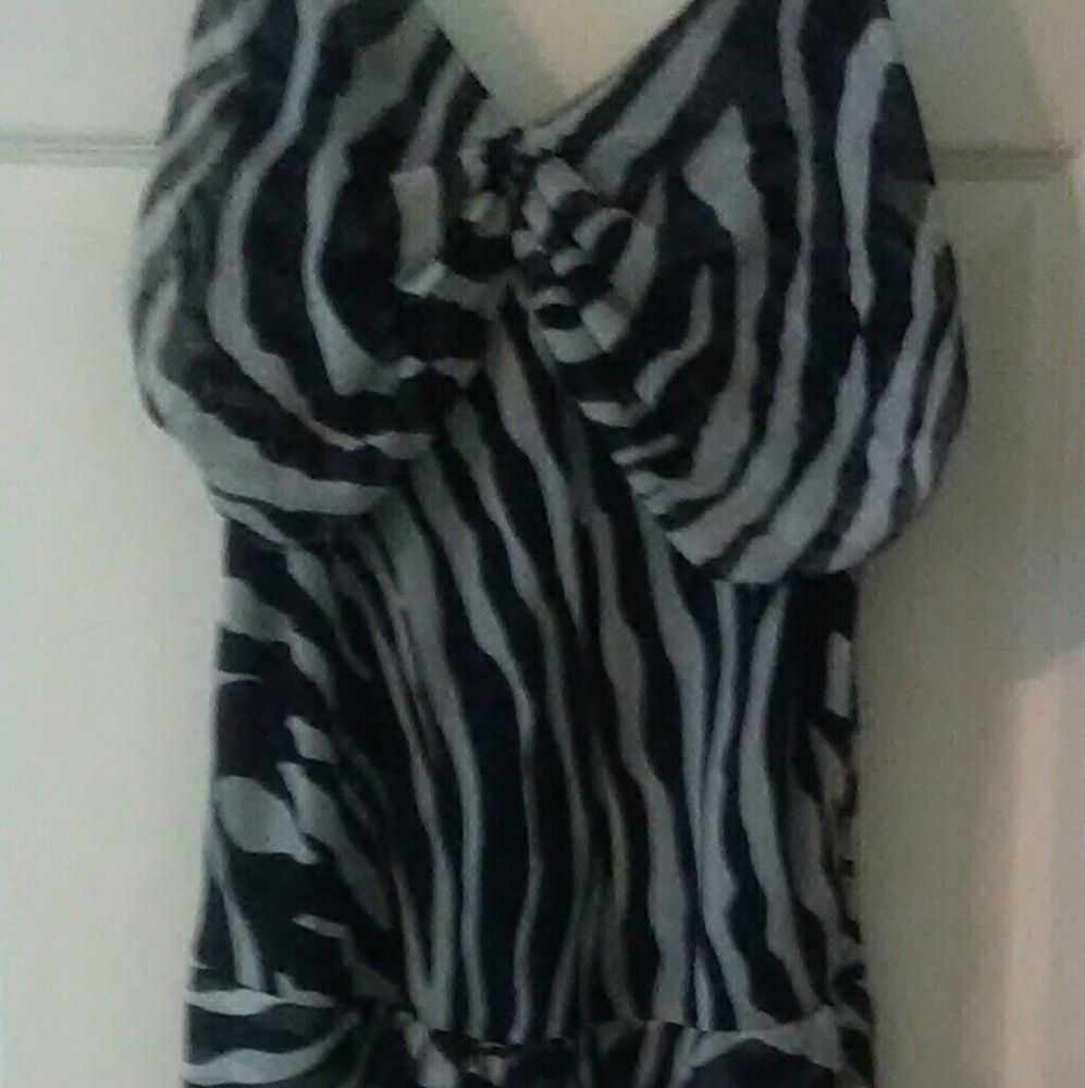 Venee NY  zebra print spaghetti strap maxi dress