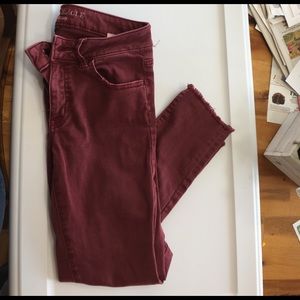 Cropped skinny- dark red