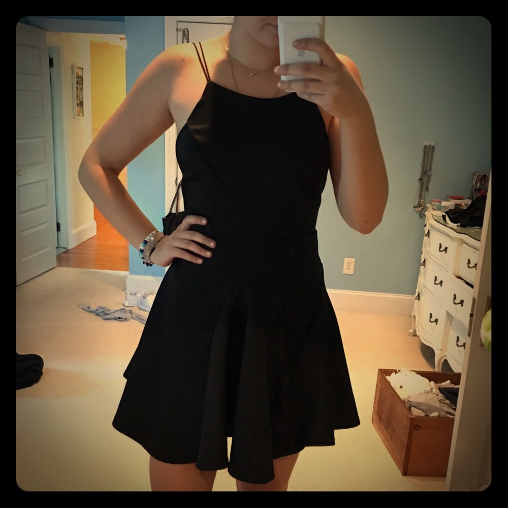 Boohoo Black Strappy Back Skater Dress