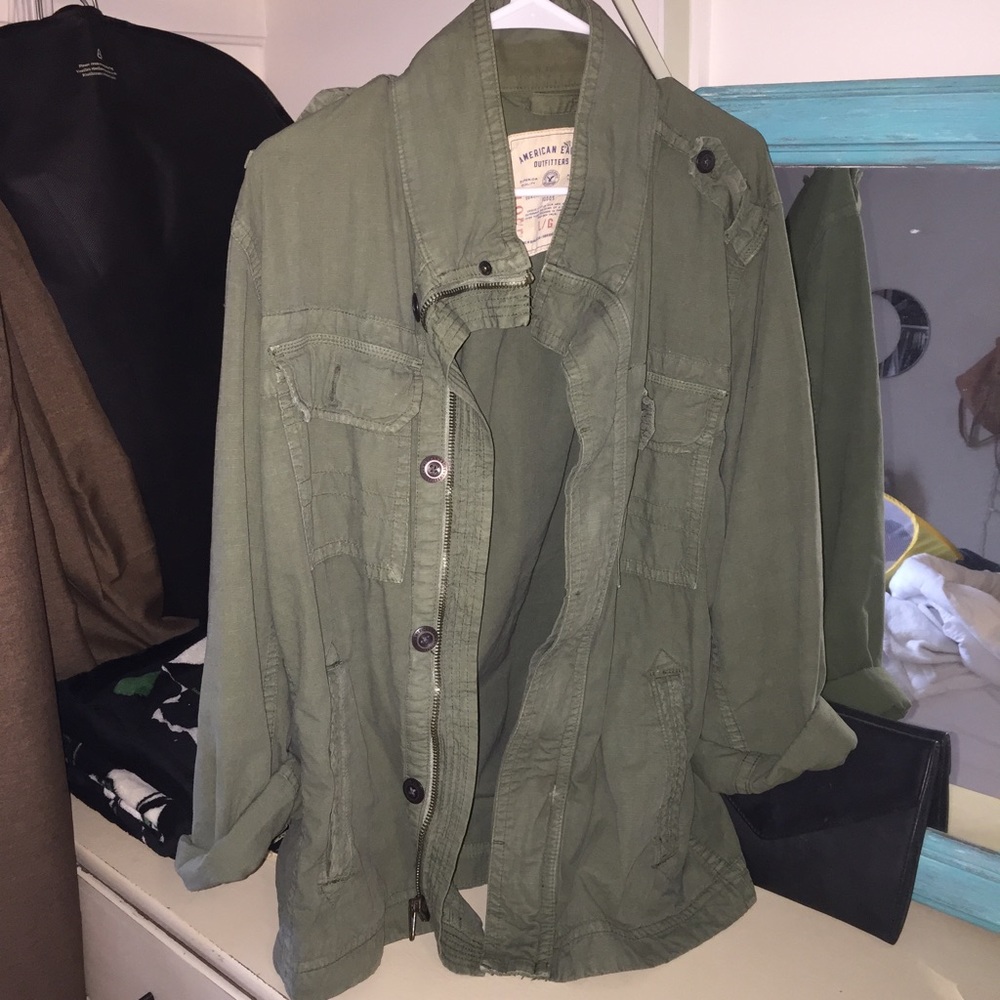 American Eagle Army Jacket Green Large L Coat