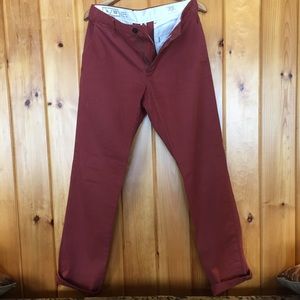 Club Monaco chinos burnt red