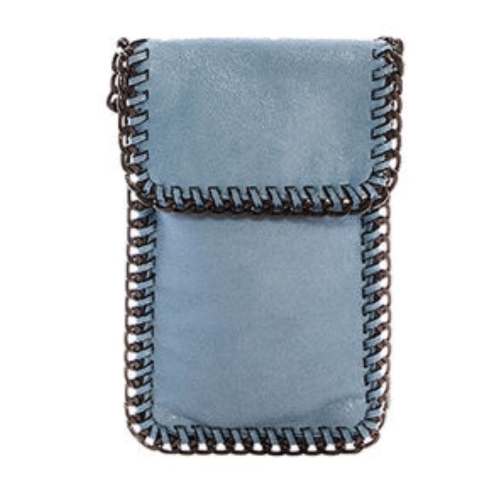 Vegan Cross-Body Cell Phone Purse ( light blue)