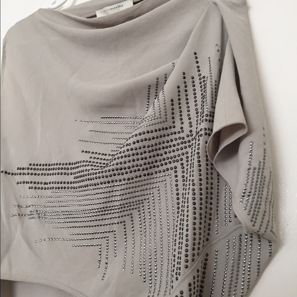 BCBG MaxAzria Runway Asymmetrical Studded Top