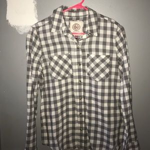 Gray and white flannel