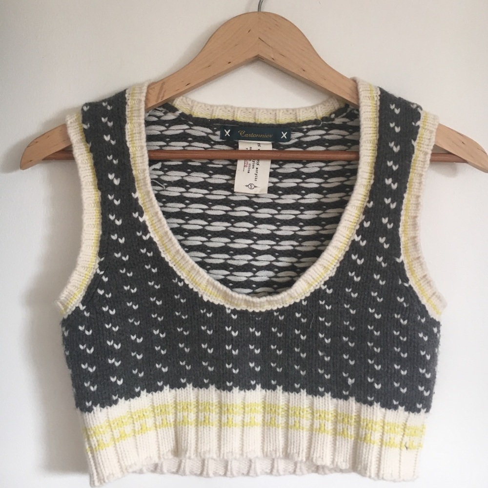 Crop wool blend sweater