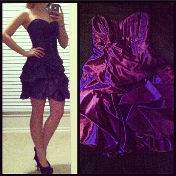 Purple Strapless Dress - Picture 1 of 2