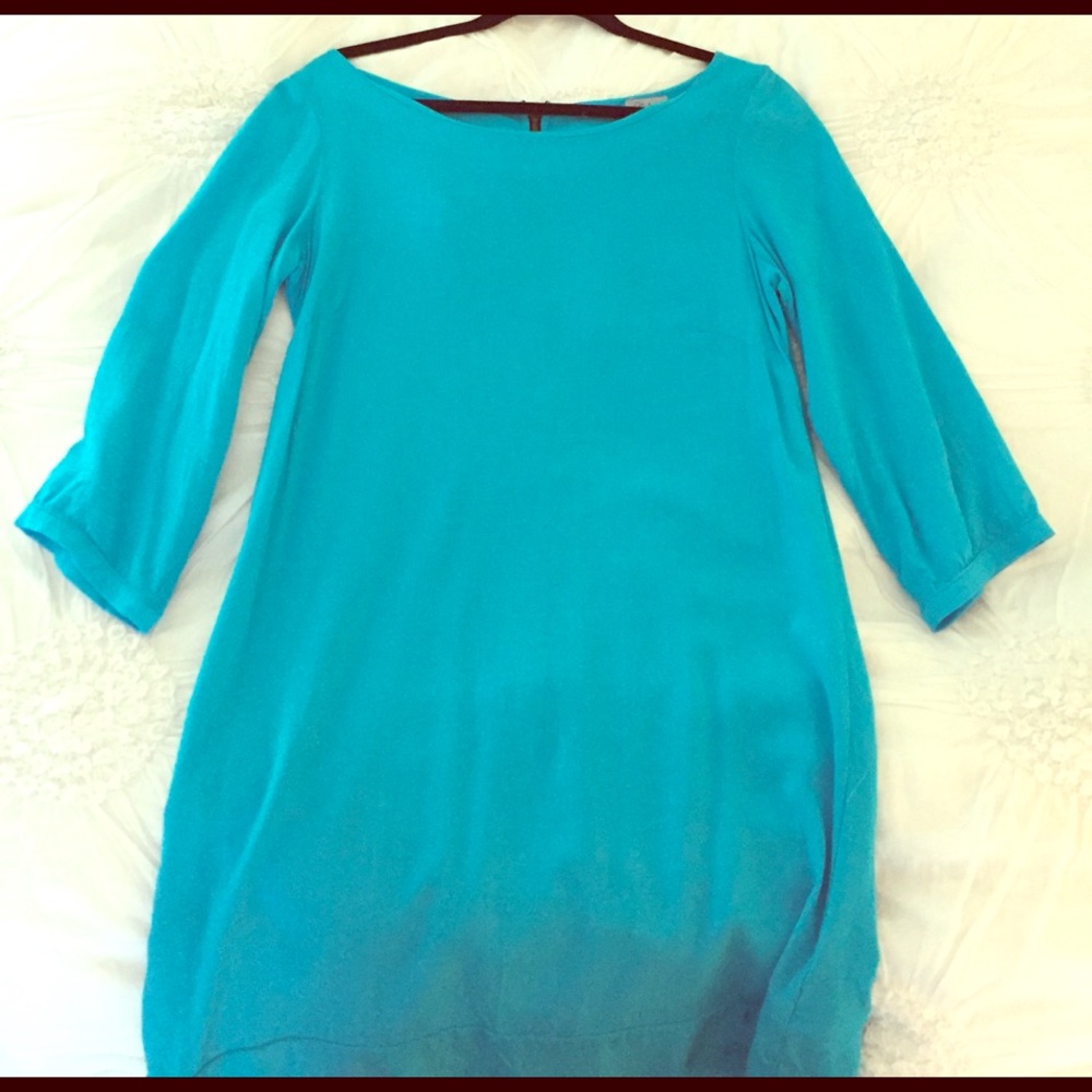 Turquoise blue tunic dress