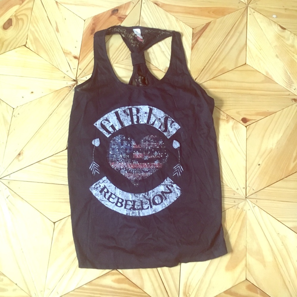 💥FLASH SALE💥NWOT Girls rebellion lace tanktop