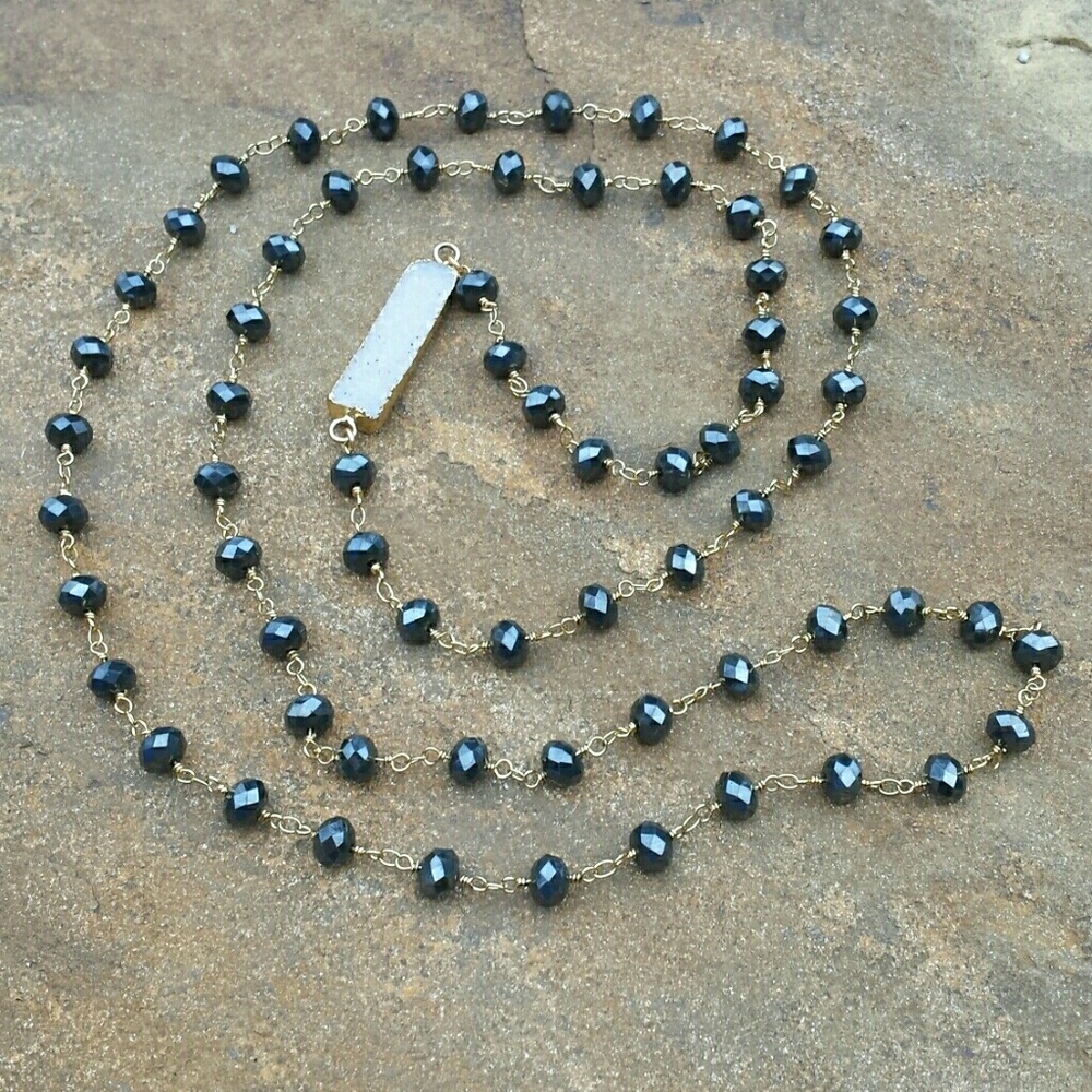 Long Layering Druzy Necklace