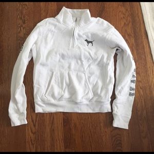 Victoria's Secret (Pink), white quarter zip
