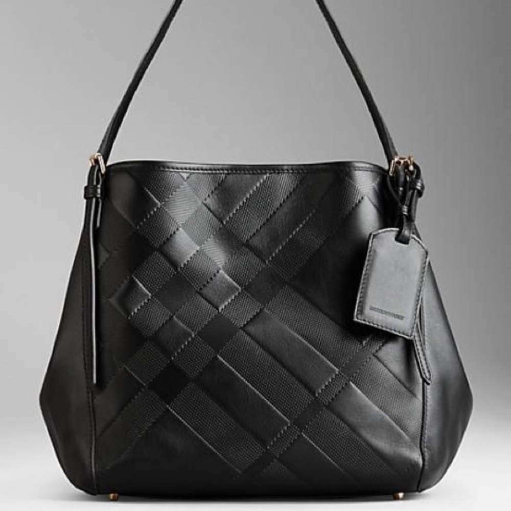 Burberry Small Embossed Check leather tote