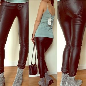 Faux leather pants.