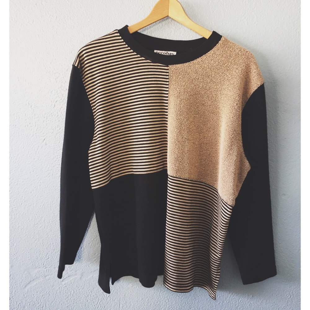 Vintage // Color Blocked Striped Sweater