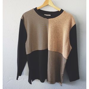 Vintage // Color Blocked Striped Sweater
