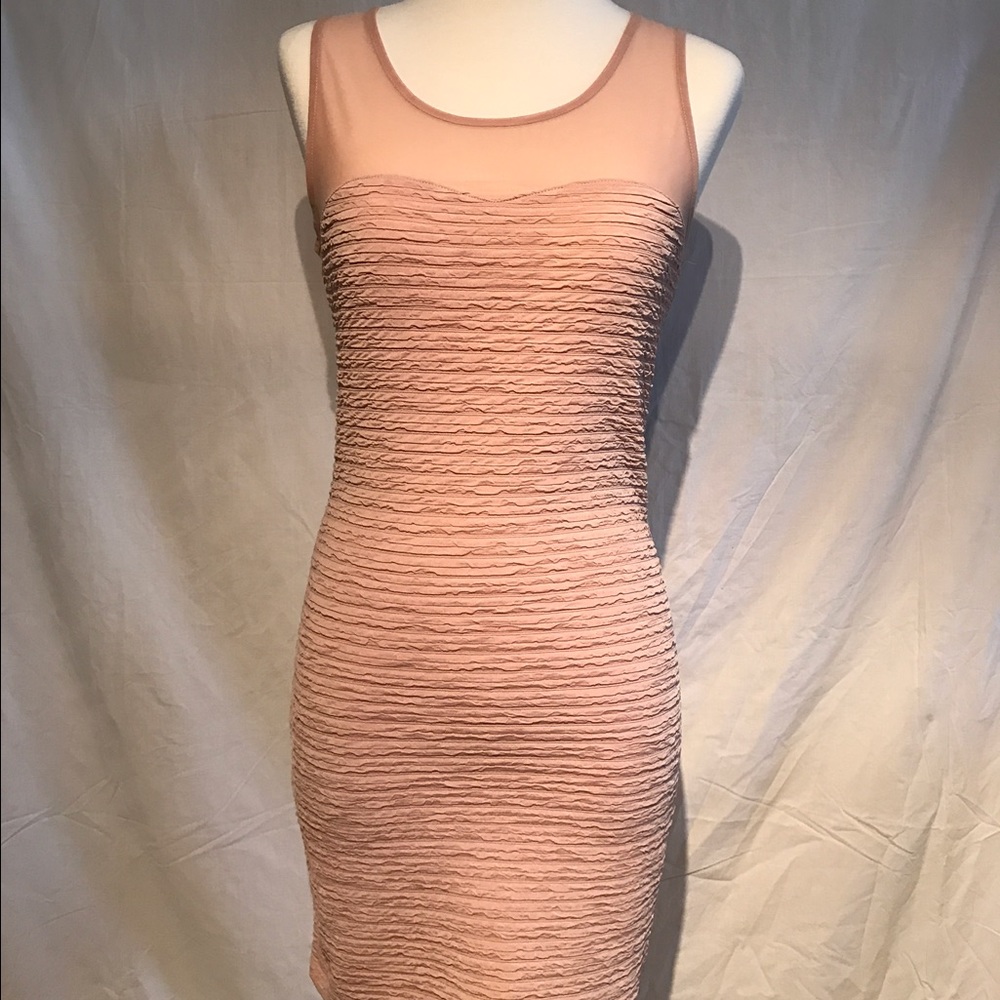 Body-con Dress with Sheer Top
