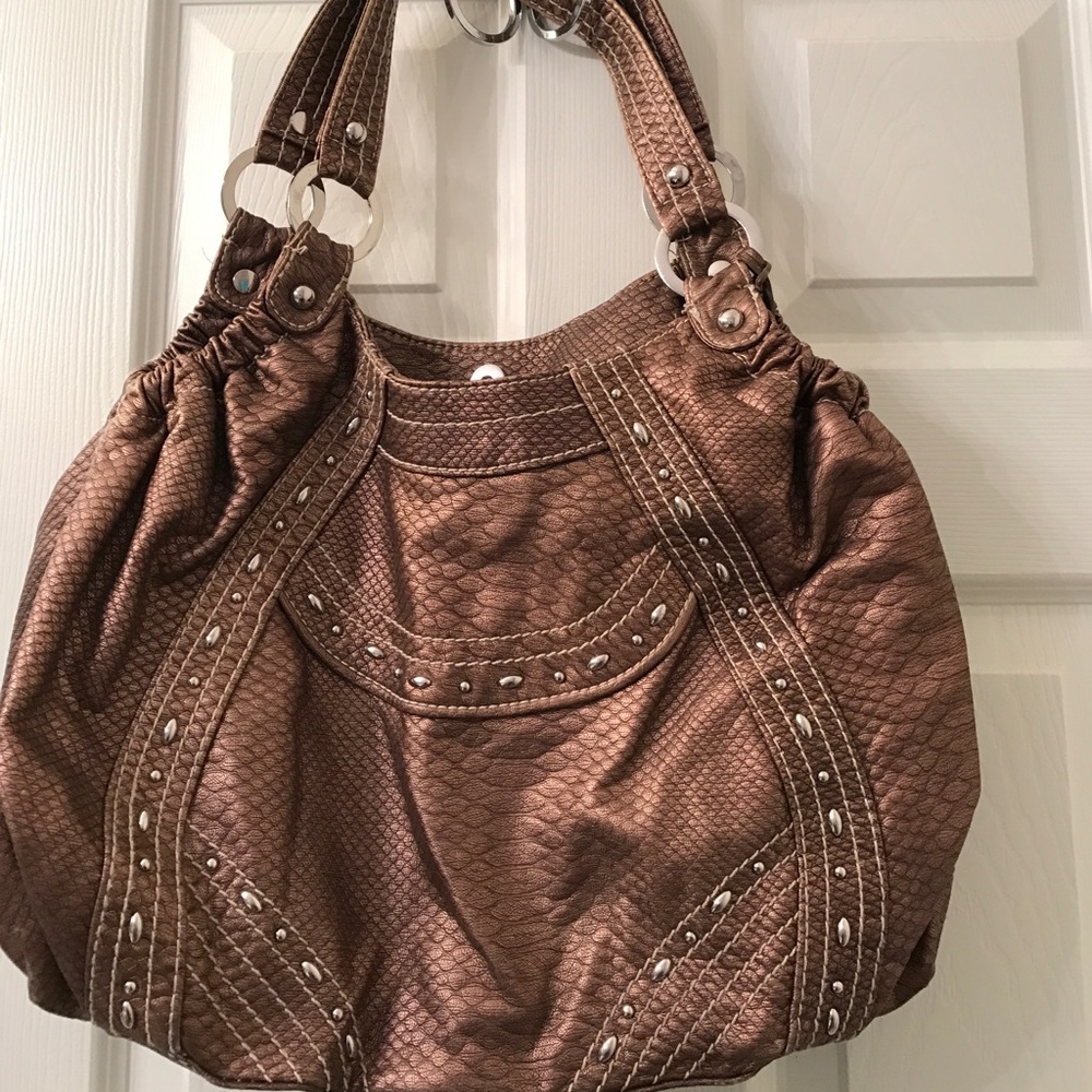 Red by Marc Ecko bronze hobo bag