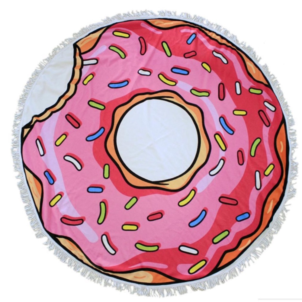 Donut Print Beach Towel 100% Cotton ( thick ) - Picture 2 of 3