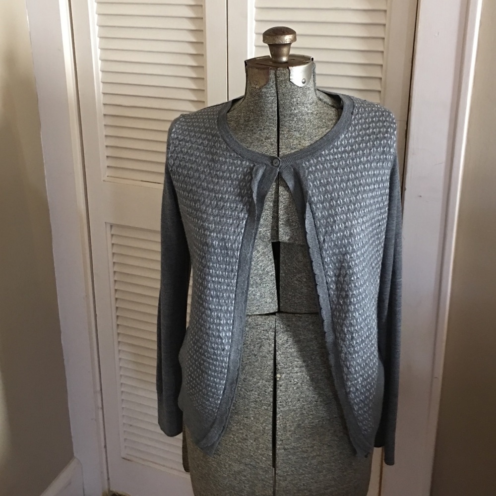 Ann Taylor Loft one button connect drape sweater