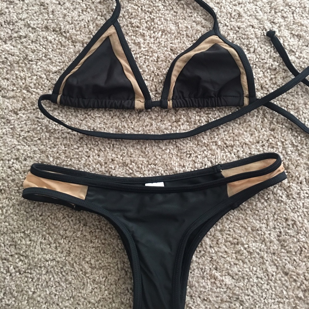 Black mesh bikini top