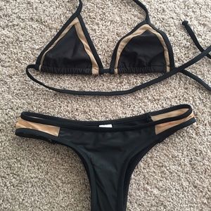 Black mesh bikini top