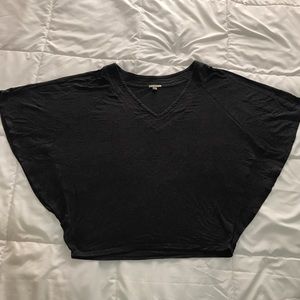 Bordeaux V neck dolman sleeve top