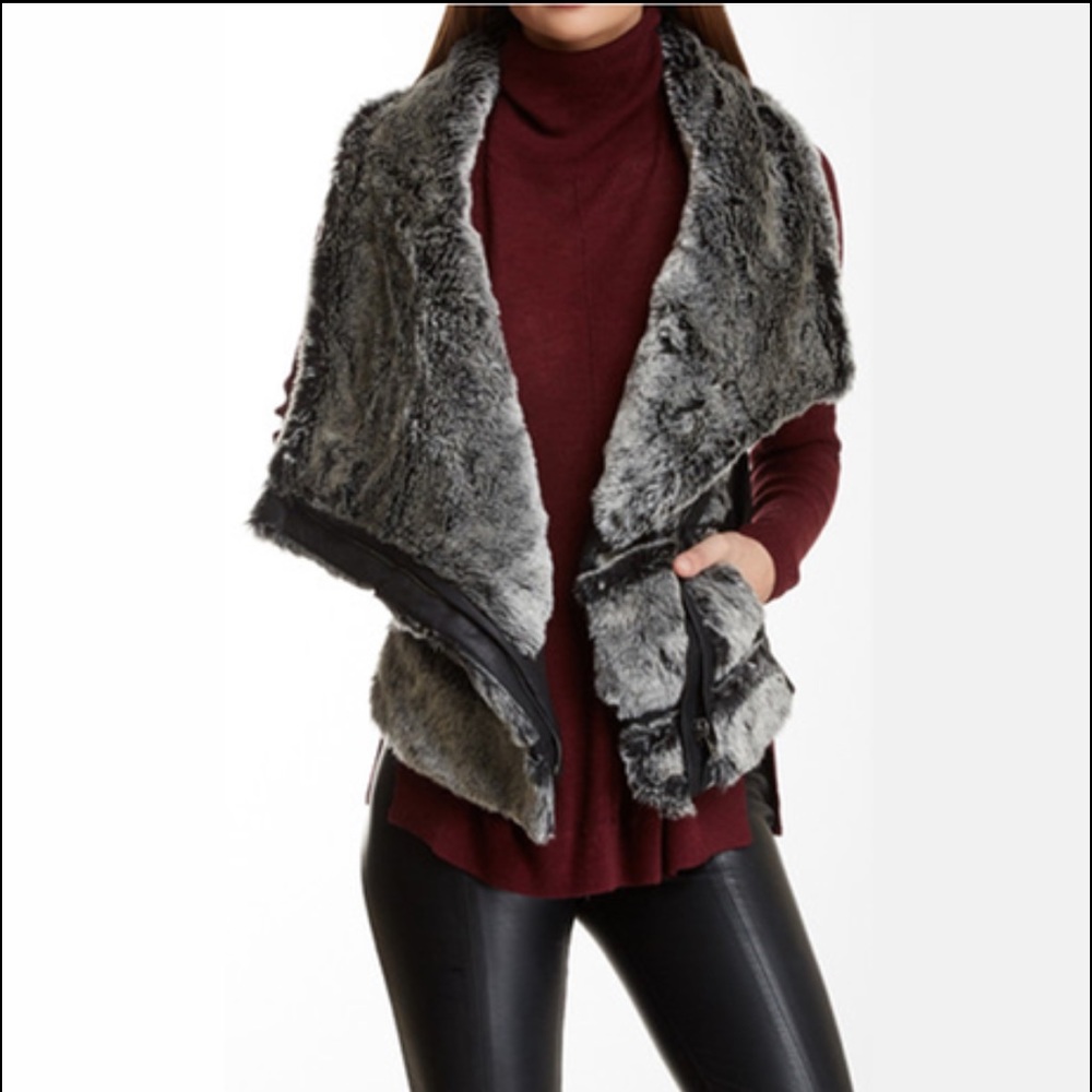 Vegan and faux fur vest.