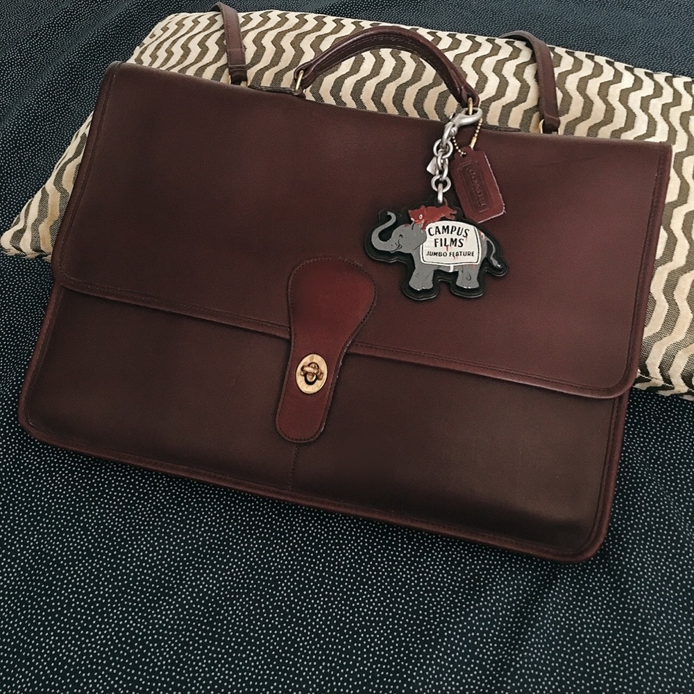 Vintage Coach School Bag Brief in Burgundy