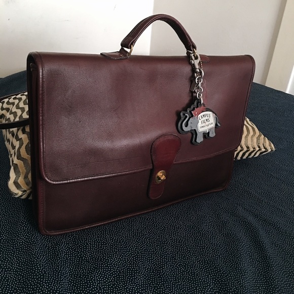 Vintage Coach School Bag Brief in Burgundy - Picture 2 of 2