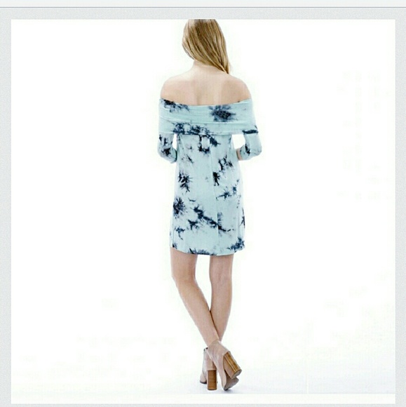 Mint Tie Dye Off Shoulder dress - Picture 4 of 4