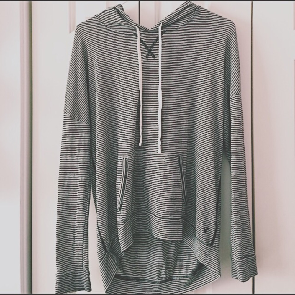 American Eagle Striped Hoodie