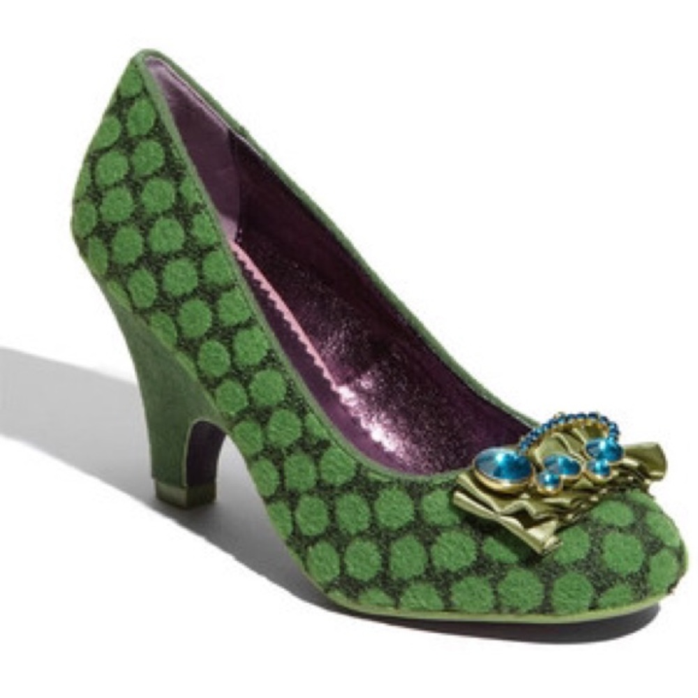 Poetic License green polka dot shoes size 38