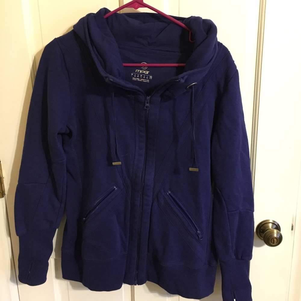 MPG blue hooded jacket - large