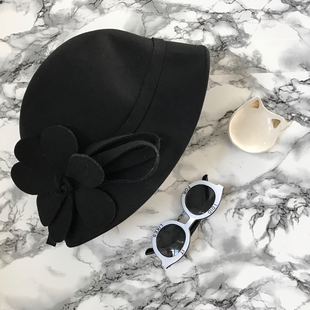Black Cloche Style Hat