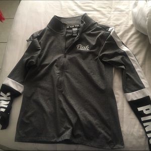 Black grey and white Pink half zip