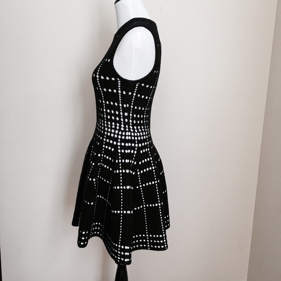 Dot Jacquard Fit & Flare Knit Topshop Dress - Picture 3 of 6