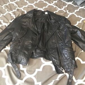 Black leather jacket