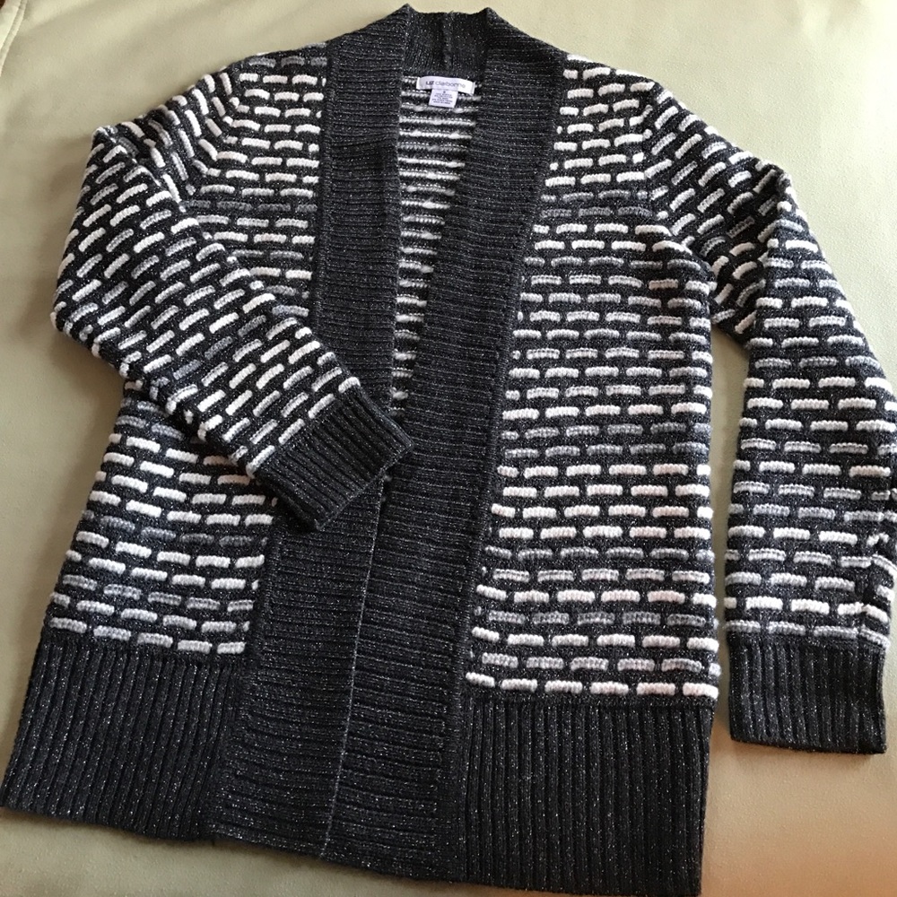 Liz Claiborne silver and grey wool cardigan