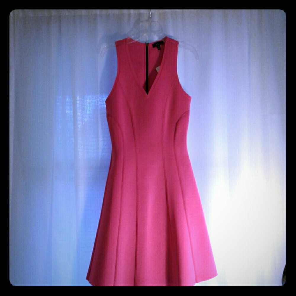 Cute bright fuchia pink skater mini dress