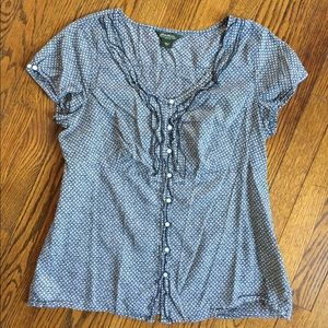 Eddie Bauer blue & white large short sleeve shirt