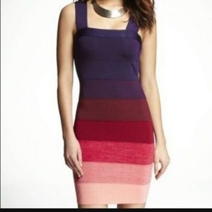 Express tight fitting striped dress