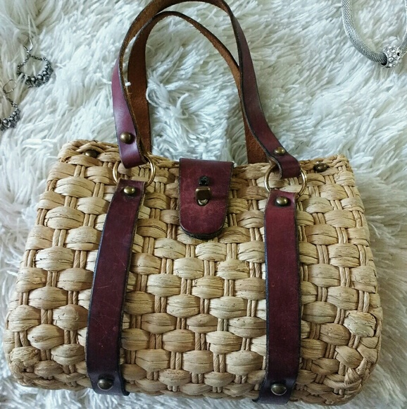 Etienne Aigner Handbags - Vintage Etienne Aigner Bag, Straw & Leather Nice!