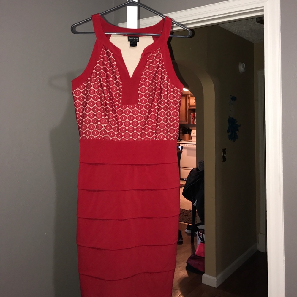 Red and gold dress