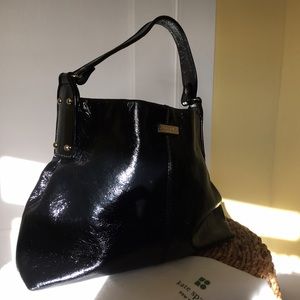 Kate Spade - black patent leather hobo