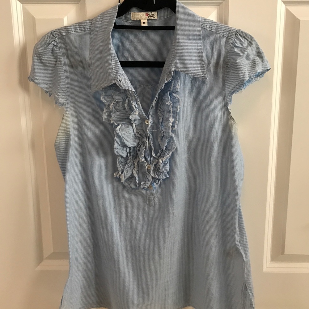 Joie Ruffled Button Down - image 1