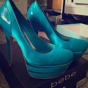 bebe Turquoise heels